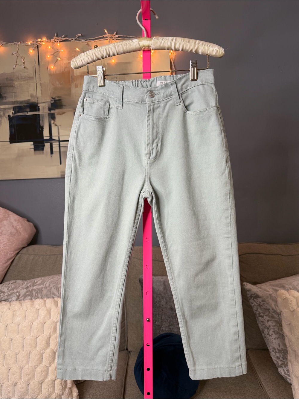 Kensie The Ultimate High Rise Skinny Jeans Light Sage Green Size 4/27 💛 - Picture 2 of 7